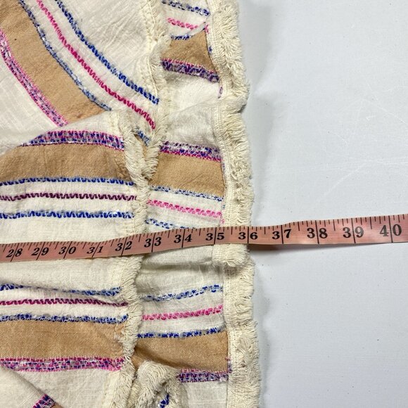 Holding Horses Anthropologie Dress Mini V-Neck Fringe‎ Boho Stripe Shift - Picture 12 of 13